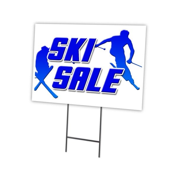 Signmission Ski Sale Yard Sign & Stake outdoor plastic coroplast window, C-1824 Ski Sale C-1824 Ski Sale - main
